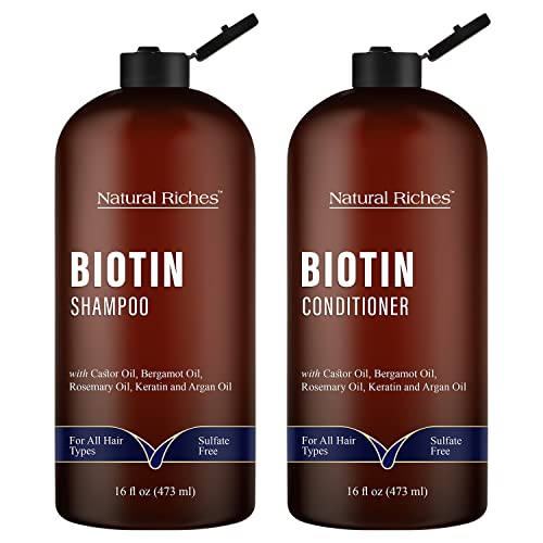 Набор от шампоани и балсами Natural Riches Biotin с кератин, колаген, Пассифлорой, Рициново масло и масло от розмарин, Загущающий