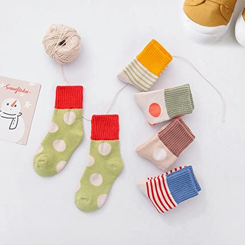 TwKueor/ 5 Чифта Памучни Чорапи на Щиколотках за бебета и малки деца, Меки Топли Удобни Чорапи за деца Унисекс