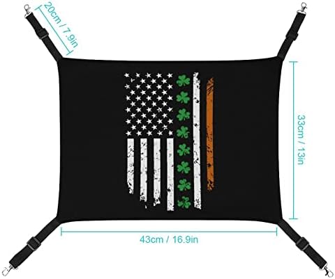 Ирландски Американски Флаг на САЩ на Детелина в Деня на Св. Патрик Хамак за Домашни Любимци Удобна Регулируема Подвесная Легло за