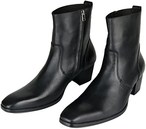 Мъжки Модел обувки OSSTONE, Кожени Дизайнерски обувки Chukka, Ежедневни обувки на ток с цип OS-VF1088-US