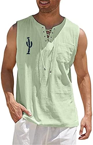 XXBR мъже памук бельо, ризи без ръкави дантела V-графика с принтом ежедневни блузи свободно намаляване на плажа хипи жилетка