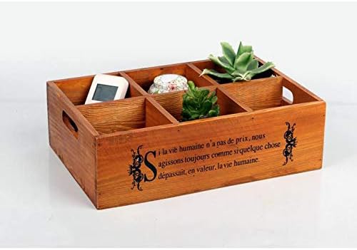 Anncus 1 бр. реколта дървена кутия Zakka с шест решетчатыми продуктови настолни чекмеджета за съхранение, кацане скоростна JL 0909