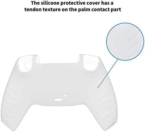Силиконова дръжка Кран, Ударопрочная Свалящ Удобна Нескользящая Пылезащитная Капак за контролер PS5 (Бяла)