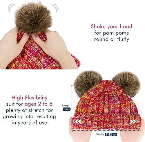 Зимни шапки Simplicity Kids за момчета и Момичета, Лилаво-Оранжево и Розово-жълти