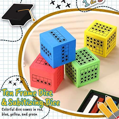 20 Бр Десятирамные Кубчета Големи Полистирен Кубчета за практикуване на математиката в класната стая, за да проверите за занимания