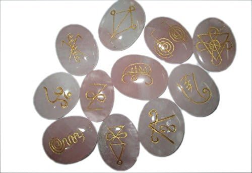 Набор от камъни Jet Rose Quartz K-Aruna Reiki 11 Безплатна Брошура Jet International Crystal Therapy