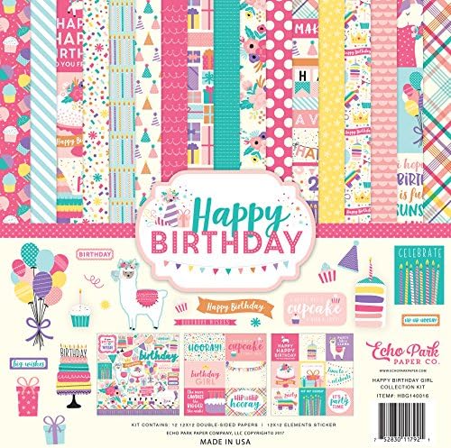 Комплект за колекцията на Echo Park Paper Company Happy Birthday Girl