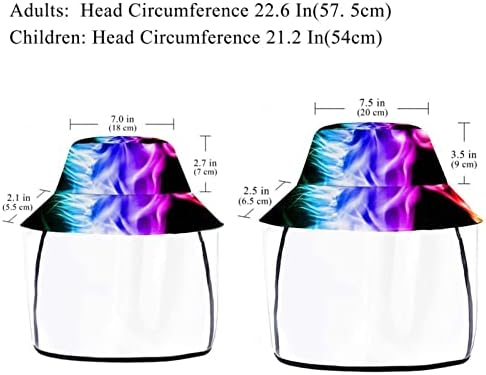 Възрастен Защитна Шапка със Защитна Маска за Лице, Рибарска Шапка Срещу Слънце, Животното е Кон, Изпълнен в Дъгата Цвят на Огън