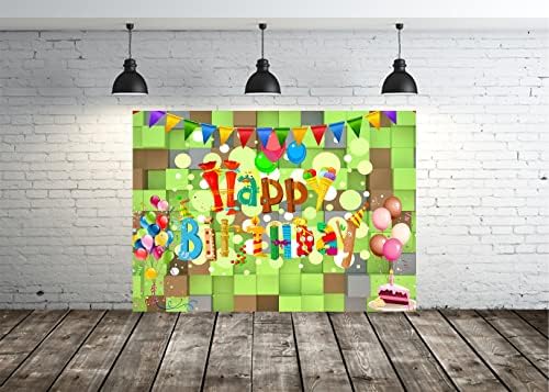 YYTDY 7x5FT Фон честит Рожден Ден на Винил Фон, Фон за рожден Ден момчета и Момичета Пиксел игра на Видео Банер Фон Декорация на