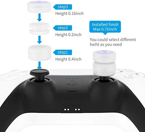 Капачки за палеца LeyuSmart за контролер Playstation5 PS5 PS4 Xbox Switch Pro, Капачки за палеца Sakura за джойстик (прозрачен лилав)