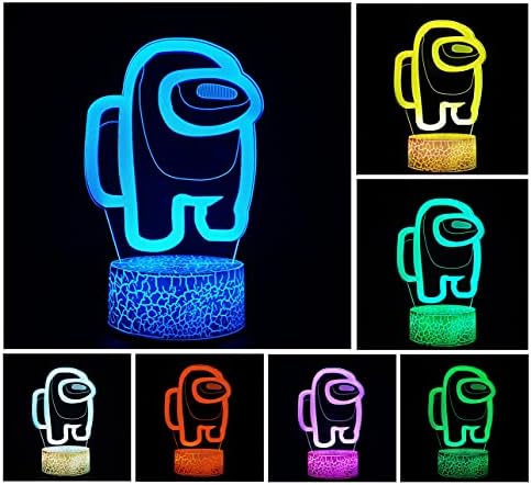 Gftxvrgea 3D Оптична Илюзия Нощни Лампи Акрил Визуална Креативната Led Настолна Лампа с Дистанционно управление и контрол на допир 7 Цвята С захранван от USB за Украса на до