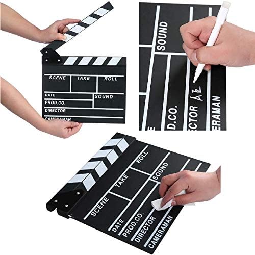 Обшивки за запис на видео филма Lynkaye irector's Cut Action Scene Clapper Board, Декорации за тематични партита в кино - Черен