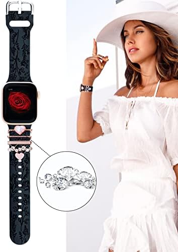 Ключодържатели за гривни на Apple Watch от OULRAEFS (каишка iWatch с гравиран е включен в комплекта) Декоративни пръстени Панти са Съвместими с Apple Watch 38 мм 40 мм 41 мм серия 8 7 6 5 4 3 2