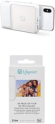 Бърз принтер Lifeprint 2x3 за iPhone. - Черно с 50 и с малко пари на филм Lifeprint за фото - и видеопринтера разширена реалност