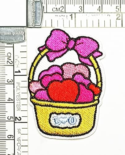 Kleenplus Кошница със Сърца Карикатура За Децата, Пришити на Желязо Бродирани Ленти Стикер Занаятчийски Проекти Аксесоар За Шиене