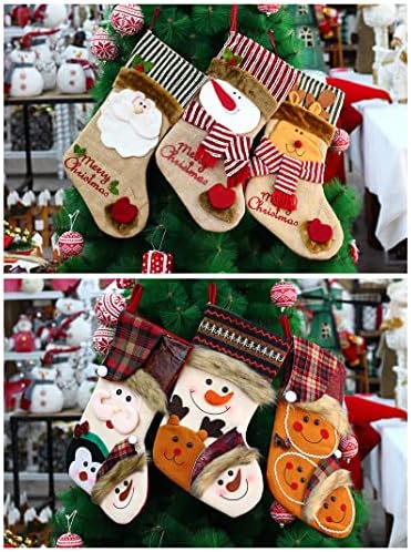 Старецът Снежен човек Елен спално Бельо, Коледни Чорапи, Коледни Украси Коледно Дърво Висулка Подаръчен Пакет, Чанта за Бонбони