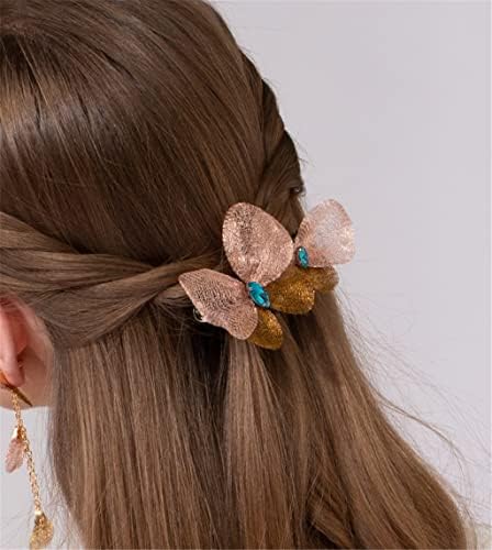 Шнола за коса в Ретро стил от окото, ръчно изработени с пеперуда На гърба (Цвят: синьо)