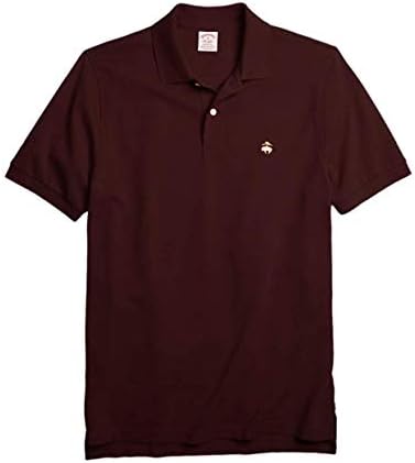 Мъжка Риза С Къси Ръкави Brooks Brothers Original Fit От Окото На Памук Performance Однотонного Червен Цвят