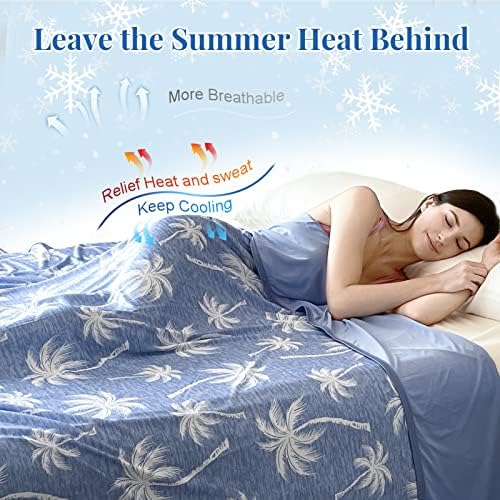 Охлаждащо одеяло OMERAI за горещ сън, Дышащее Лятно Одеало, Кокосови Палми, Прохладните Завивки за сън, Леки Охлаждащи Одеяла за