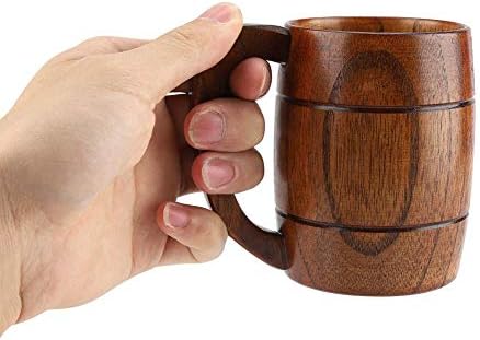 Fdit Дървени Селски Бирени Чаши Экодизайн Естествена утайка от Чаша Подарък Ръчна изработка на Ретро Кафява Прибори за Мъже Капацитет