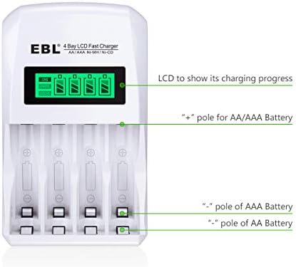 Комплект EBL от 8 батерии тип АА 2800 ма и Акумулаторна батерия тип ААА 1100 mah (8 Броя) с Индивидуален зарядно устройство 907
