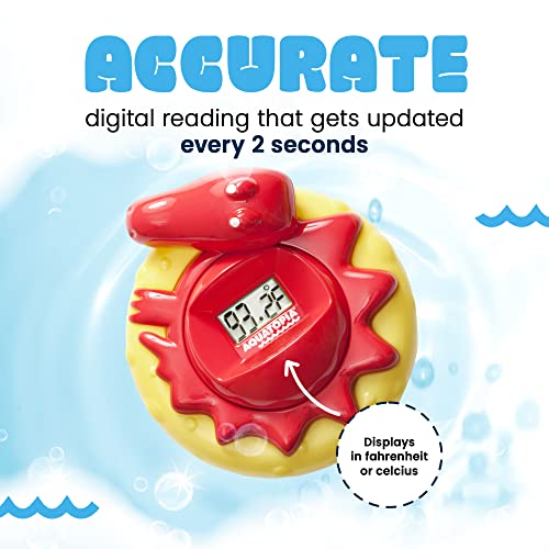 Aquatopia Детски Термометър за баня, Плаващ лихвен Играчка с Цифров Звук на Аларма, Детски Термометър за измерване на температурата на водата в Банята, Красиви Предмети