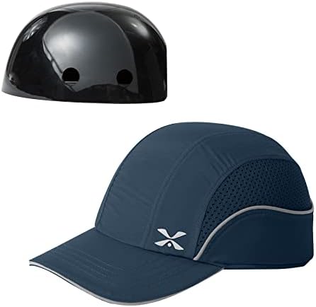 Защитно Бейзболна шапка Лека Защитна Каска За защита на главата, Дишаща Шапка за защита на главата (M18109H Черно, С Къси полета)