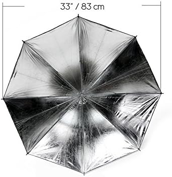 Lightdow 2 елемента 33 /83 см Отразяваща чадър за фото студио, черен /сребрист (номер на модел: LD-DP015)