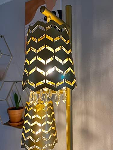 Златен Лампиона за Спални, Хол, Диммируемые Лампи с Хрусталем, височина 78 см