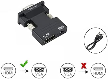 MOUDOAUER Щепсела и да Играе Адаптер HDMI-VGA Аудио приставка адаптер, VGA Конвертор-Женски HDMI, Аксесоар за лаптоп и телевизор