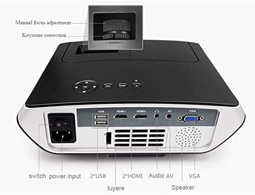 Проектор XUNMAIFPT Full HD Проектор, Офис Бизнес Led Проектор Поддържа HD 1080P, лека денивелация, трапецовидна Корекция, HDMI2,