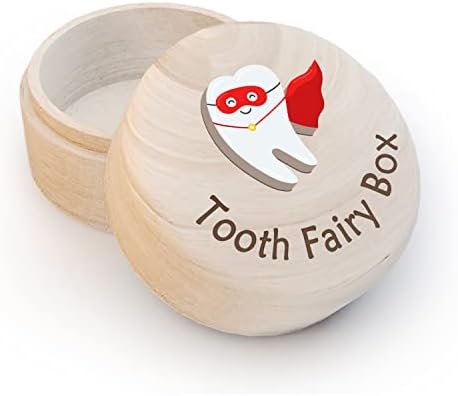Скоростна Azbuk зъбната Фея за момчета и момичета, Дървена кутия с забавен зъбите и 3D Зъб, За съхранение на загубени зъби за деца,