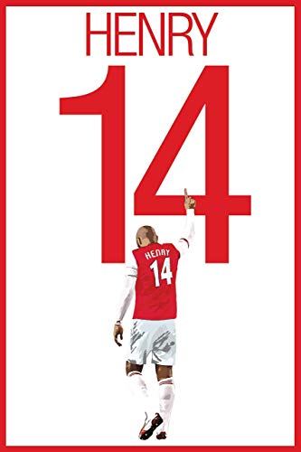 Футболен принт Арсенал - Плакат на Тиери Анри - Футболно изкуство - Футболен разпечатки без рамка - Футболно оформяне - Футболен