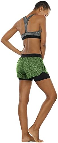 Дамски къси Панталони за йога icyzone Running - Спортно Облекло За тренировки, Спортни Шорти за бягане 2-в-1