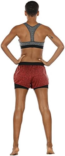 Дамски къси Панталони за йога icyzone Running - Спортно Облекло За тренировки, Спортни Шорти за бягане 2-в-1