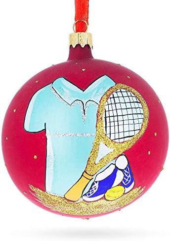 Тенис Стъклена Топка Коледна Украса 4 Инча