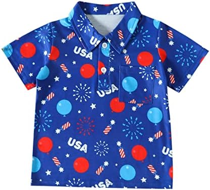 За Малки Момчета И Момичета, Деня на Независимостта на 4 юли, Къс Ръкав, Детски Блузи, тениски с Джоб, Терморубашки с Дълъг Ръкав