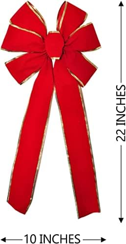 Коледни Червени Кадифени панделки с Червено-Сребристо-зелена облицовка, дължина 22 инча и ширина 10 см 6 Различни Декоративни коледни
