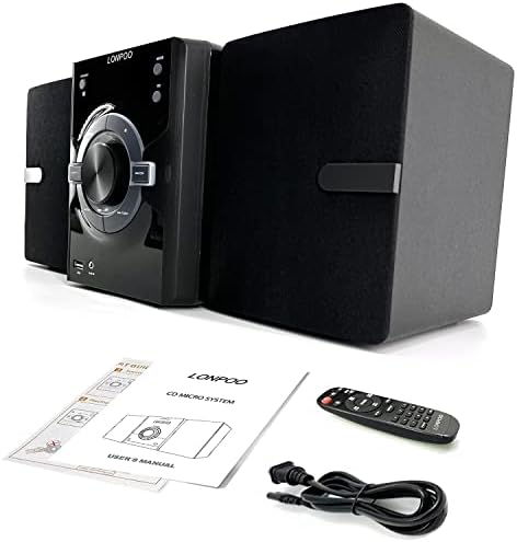 LP-885 Компактен Bluetooth-Стерео система за cd-та, Стерео FM-радио, 30 W Колона за дома с CD плеър, жак за слушалки, USB-вход,