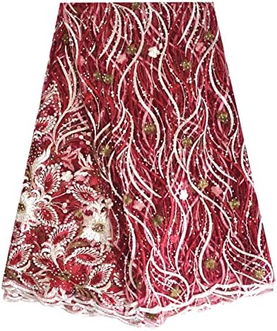SanVera17 Африкански тънки мрежести тъкани, нигерийская бродерия от блестящи камъни, френски плат за вечерна рокля (шампанско) 5