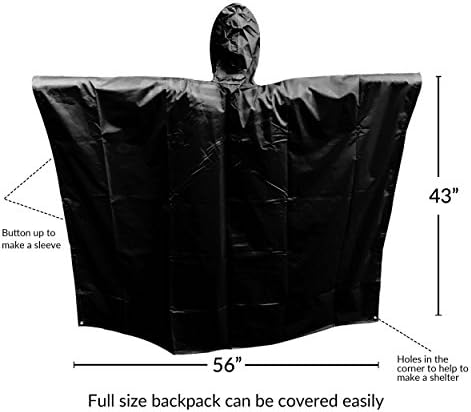 Дъждобран SEAL3 - Водоустойчив, сверхпрочный дъждобран от PVC. Възрастни Мъже-Жени-Тъмно Черно