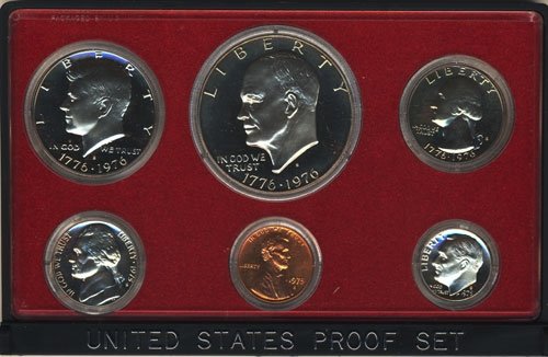 Набор от монети 1975 г. с покритие Proof 6 в Оригиналната Правителствена опаковка Proof
