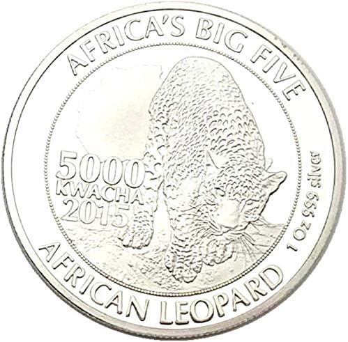 2015 Африканско Животно е Тигър и Леопард сребърно покритие Възпоменателна Монета Събиране на Монети Ремесленная Монета Триизмерна