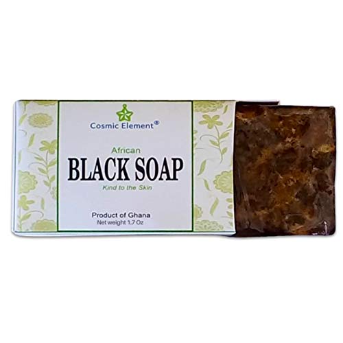 Африкански черен сапун Cosmic Element - идеален за лечение на псориазис, акне, екзема, анти-стареене и намаляване на бръчките -
